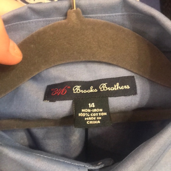 346 Brooks Brothers Boys Blue Dress Shirt - Picture 3 of 3